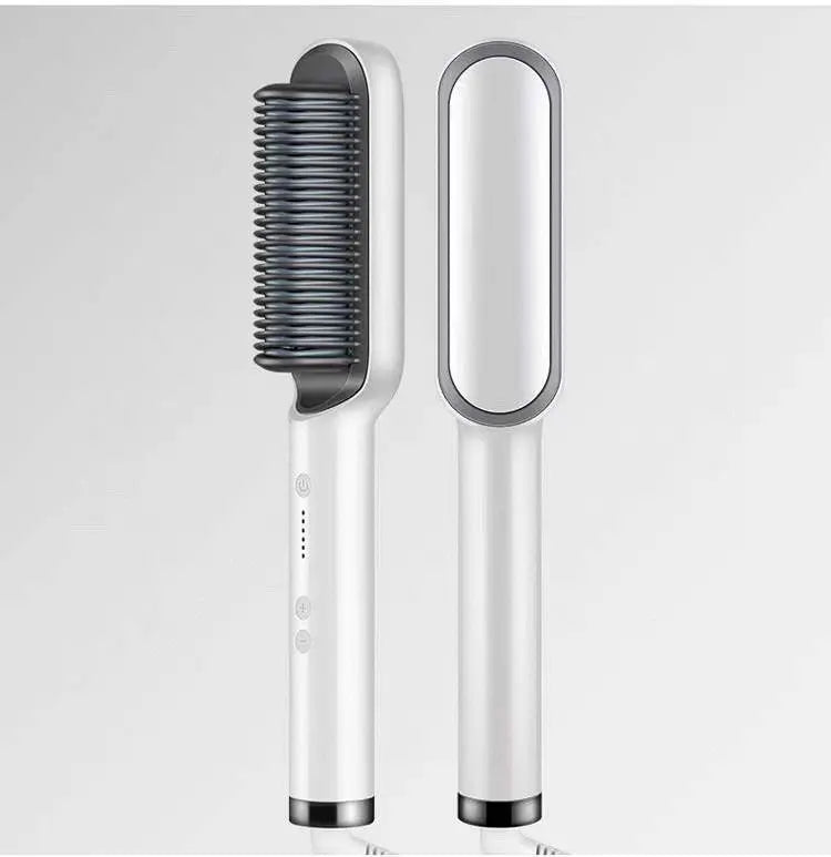 Elora 2-in-1 Hair Straightener & Curling Hot Comb | Negative Ion Ceramic Brush Elora