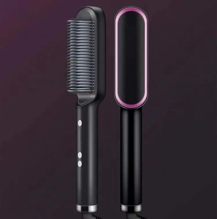 Elora 2-in-1 Hair Straightener & Curling Hot Comb | Negative Ion Ceramic Brush Elora